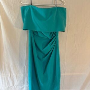 Vince Camuto blue/green off shoulder Midi Dress